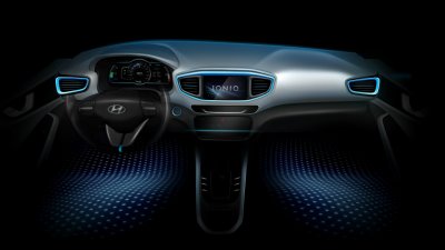 Появились тизерные изображения гибридной модели Hyundai IONIQ