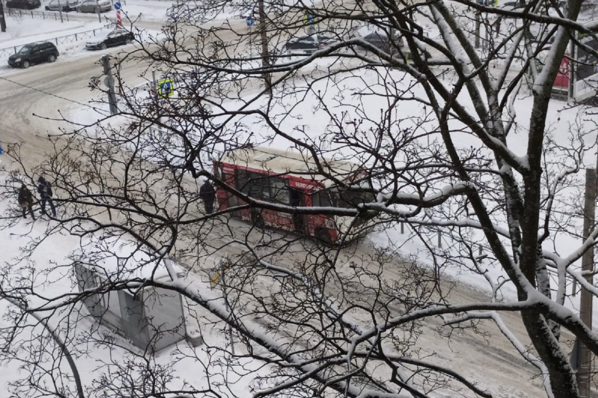 Коммунальщики Смольного не справились с уборкой снега в пятницу 