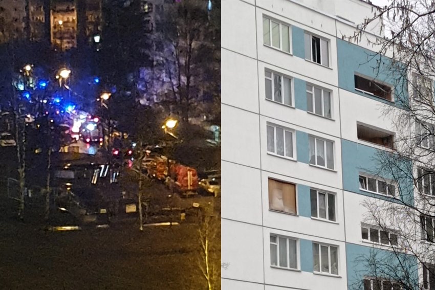 В Невском районе Санкт-Петербурга после сильного хлопка вылетели стёкла на двух этажах