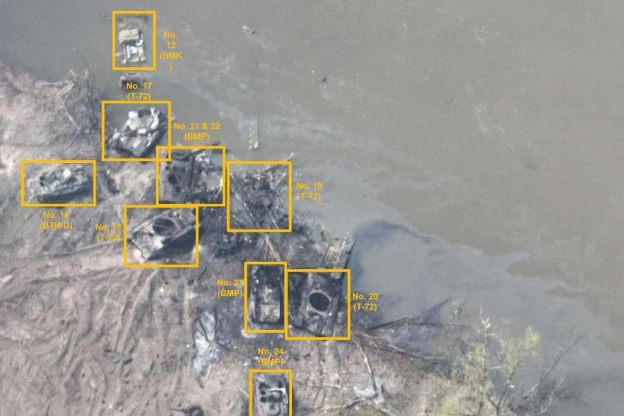 На Северском Донце в Украине за минуты уничтожены более 73 единиц военной техники